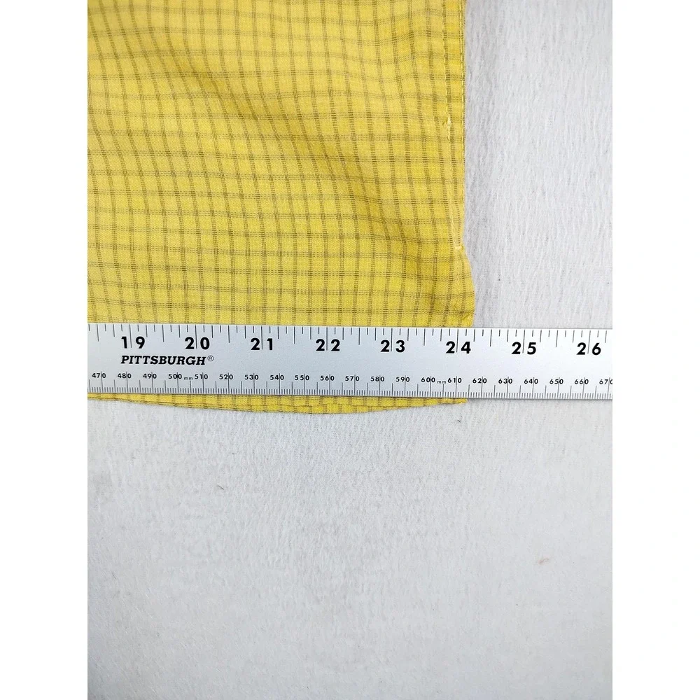 The North Face Shirt Mens Large‎ Yellow Check Short Sleeve Button Up Outdoor